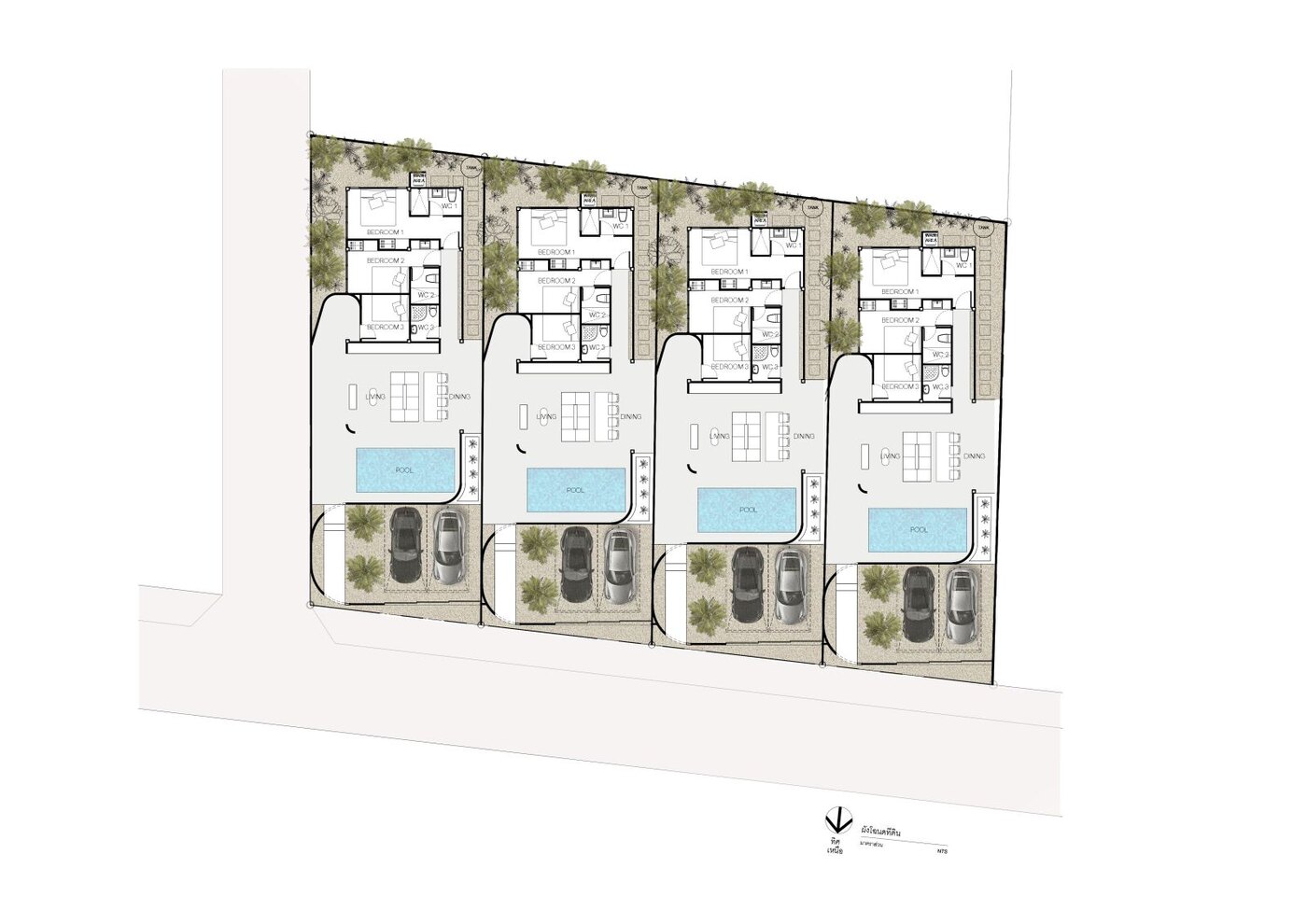 SandScape site master plan showing the villa plots